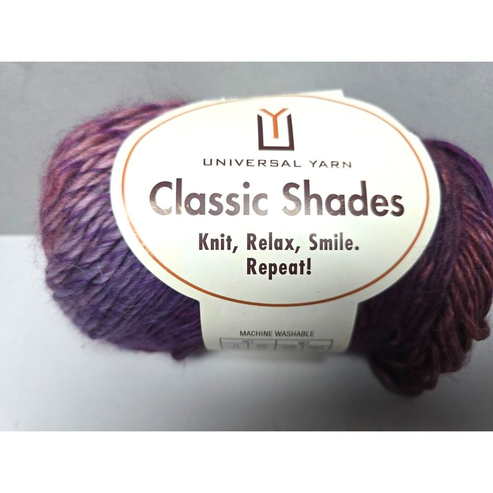 Universal Yarn Wine Variegated Wool Blend Rated 4  186 yds. Twist Purple